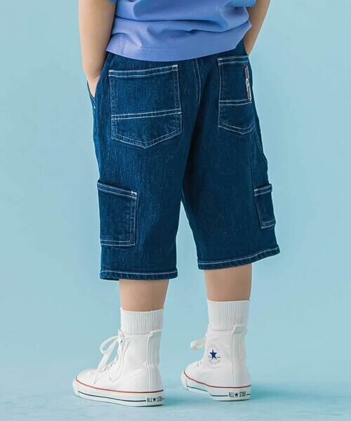 BeBe Petits Pois Vert / ベベ プチ ポワ ヴェール ショート・ハーフ・半端丈パンツ | 【店舗限定】ストレッチデニムショートパンツ(95〜160cm)（ネイビー）