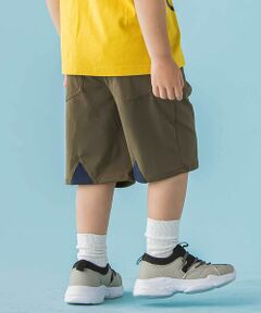 BeBe Petits Pois Vert / ベベ プチ ポワ ヴェール ショート・ハーフ・半端丈パンツ | 【店舗限定】バック三角ポイント切替ショートパンツ(95〜150cm)