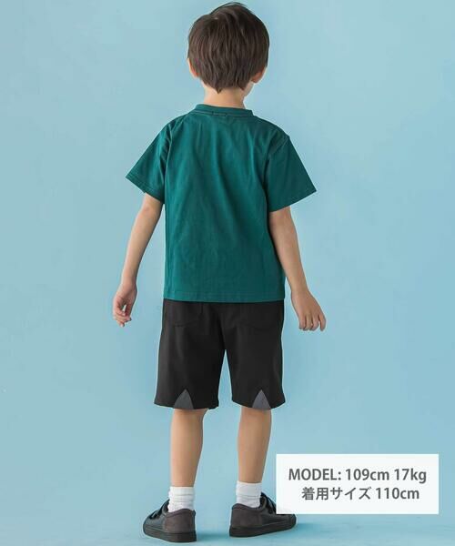 BeBe Petits Pois Vert / ベベ プチ ポワ ヴェール ショート・ハーフ・半端丈パンツ | 【店舗限定】バック三角ポイント切替ショートパンツ(95〜150cm) | 詳細1
