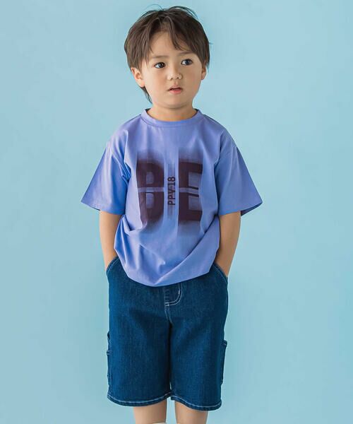 BeBe Petits Pois Vert / ベベ プチ ポワ ヴェール Tシャツ | 【店舗限定】グラデーションロゴ天竺半袖Tシャツ(95〜160cm) | 詳細2