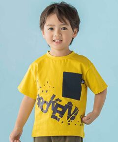 BeBe Petits Pois Vert / ベベ プチ ポワ ヴェール Tシャツ | 【店舗限定】ブロークンプリントポケット天竺半袖Tシャツ(95〜150cm)