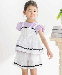 BeBe Petits Pois Vert / ベベ プチ ポワ ヴェール その他トップス | ナミテープ チュニック＆パンツセット(95~150cm)