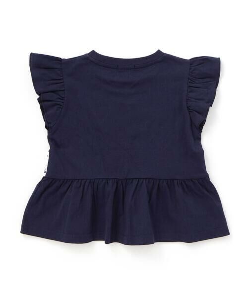 BeBe Petits Pois Vert / ベベ プチ ポワ ヴェール Tシャツ | フラワーレース切替フリルスリーブＴシャツ(95~160cm) | 詳細6