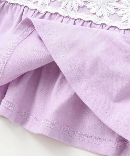 BeBe Petits Pois Vert / ベベ プチ ポワ ヴェール Tシャツ | フラワーレース切替フリルスリーブＴシャツ(95~160cm) | 詳細14