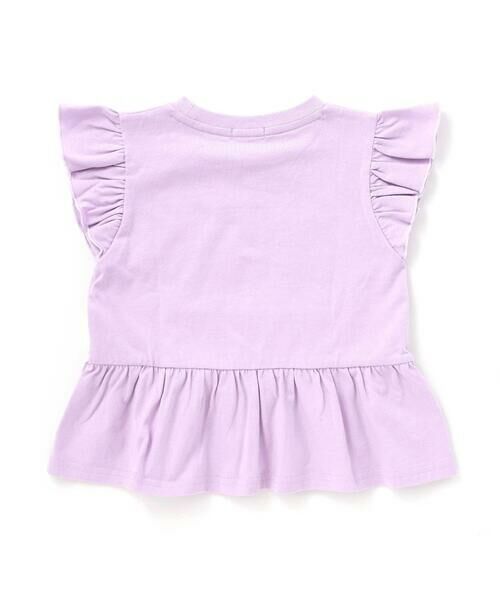 BeBe Petits Pois Vert / ベベ プチ ポワ ヴェール Tシャツ | フラワーレース切替フリルスリーブＴシャツ(95~160cm) | 詳細9