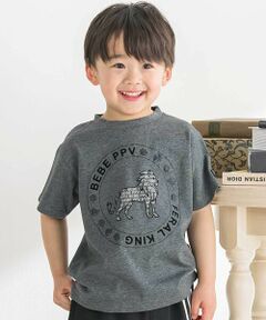 BeBe Petits Pois Vert / ベベ プチ ポワ ヴェール Tシャツ | サークルロゴ ライオンプリントTシャツ(95~160cm)