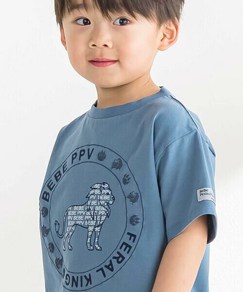 BeBe Petits Pois Vert / ベベ プチ ポワ ヴェール Tシャツ | サークルロゴ ライオンプリントTシャツ(95~160cm) | 詳細2