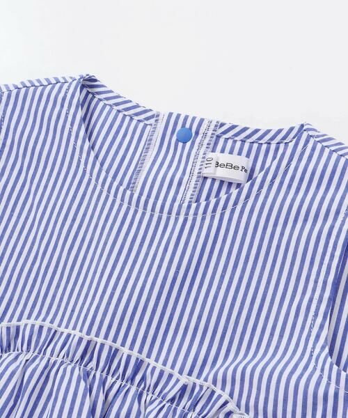 BeBe Petits Pois Vert / ベベ プチ ポワ ヴェール ミニ丈・ひざ丈ワンピース | 【店舗限定】ストライプアシンメトリーワンピース(95〜160cm) | 詳細10