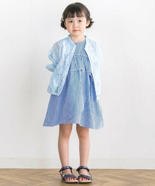 BeBe Petits Pois Vert / ベベ プチ ポワ ヴェール ミニ丈・ひざ丈ワンピース | 【店舗限定】ストライプアシンメトリーワンピース(95〜160cm) | 詳細4