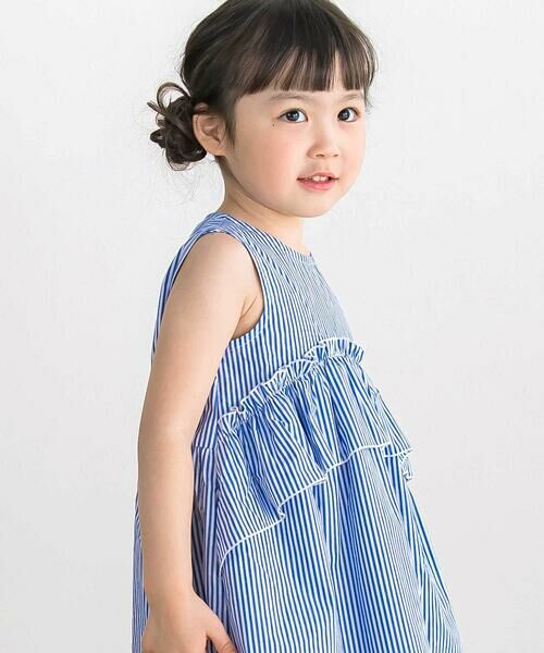 BeBe Petits Pois Vert / ベベ プチ ポワ ヴェール ミニ丈・ひざ丈ワンピース | 【店舗限定】ストライプアシンメトリーワンピース(95〜160cm) | 詳細6