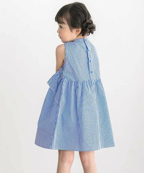 BeBe Petits Pois Vert / ベベ プチ ポワ ヴェール ミニ丈・ひざ丈ワンピース | 【店舗限定】ストライプアシンメトリーワンピース(95〜160cm) | 詳細7