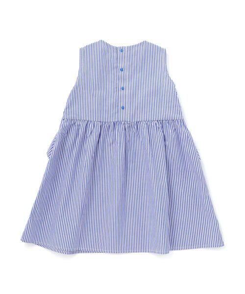 BeBe Petits Pois Vert / ベベ プチ ポワ ヴェール ミニ丈・ひざ丈ワンピース | 【店舗限定】ストライプアシンメトリーワンピース(95〜160cm) | 詳細8