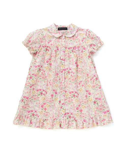 BeBe Petits Pois Vert / ベベ プチ ポワ ヴェール ミニ丈・ひざ丈ワンピース | 【店舗限定】フラワープリント半袖ギャザーワンピース(95〜150cm) | 詳細4