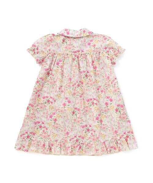 BeBe Petits Pois Vert / ベベ プチ ポワ ヴェール ミニ丈・ひざ丈ワンピース | 【店舗限定】フラワープリント半袖ギャザーワンピース(95〜150cm) | 詳細5