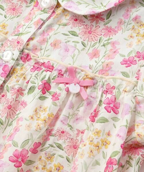 BeBe Petits Pois Vert / ベベ プチ ポワ ヴェール ミニ丈・ひざ丈ワンピース | 【店舗限定】フラワープリント半袖ギャザーワンピース(95〜150cm) | 詳細7