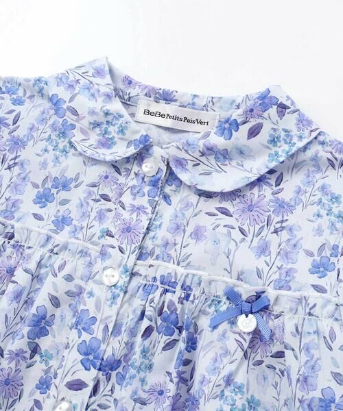 BeBe Petits Pois Vert / ベベ プチ ポワ ヴェール ミニ丈・ひざ丈ワンピース | 【店舗限定】フラワープリント半袖ギャザーワンピース(95〜150cm) | 詳細10