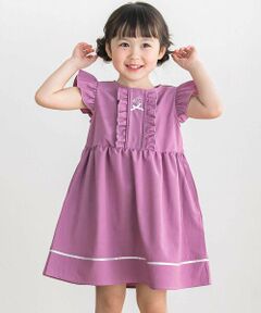 BeBe Petits Pois Vert / ベベ プチ ポワ ヴェール ミニ丈・ひざ丈ワンピース | 【店舗限定】フリルスリーブワンピース(95~150cm)