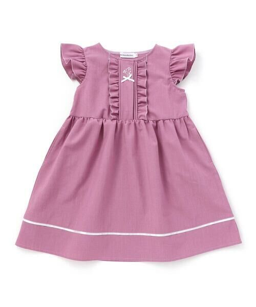 BeBe Petits Pois Vert / ベベ プチ ポワ ヴェール ミニ丈・ひざ丈ワンピース | 【店舗限定】フリルスリーブワンピース(95~150cm) | 詳細4