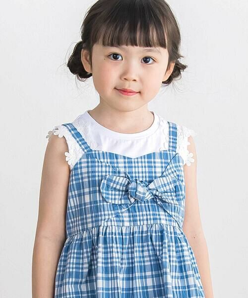 BeBe Petits Pois Vert / ベベ プチ ポワ ヴェール ミニ丈・ひざ丈ワンピース | 【店舗限定】チェックリボンワンピース(95~150cm) | 詳細9