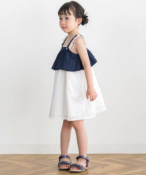 BeBe Petits Pois Vert / ベベ プチ ポワ ヴェール ミニ丈・ひざ丈ワンピース | 【店舗限定】レースワンピース＋ビスチェセット(95~160cm) | 詳細2