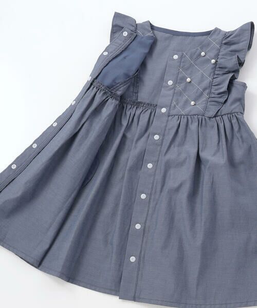 BeBe Petits Pois Vert / ベベ プチ ポワ ヴェール その他トップス | 【店舗限定】パール付きフリルショルダー ギャザーワンピース+ポシェットセット(95〜150cm) | 詳細12