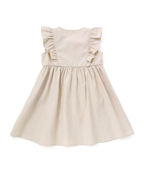 BeBe Petits Pois Vert / ベベ プチ ポワ ヴェール ミニ丈・ひざ丈ワンピース | 【店舗限定】パール付きフリルショルダー ギャザーワンピース+ポシェットセット(95〜150cm) | 詳細19