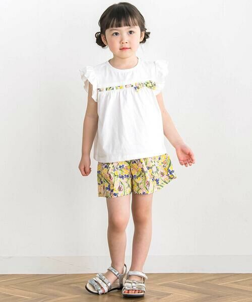 BeBe Petits Pois Vert / ベベ プチ ポワ ヴェール その他トップス | 【店舗限定】フラワーリボンフリルトップス＆ショートパンツセット(95〜150cm) | 詳細3