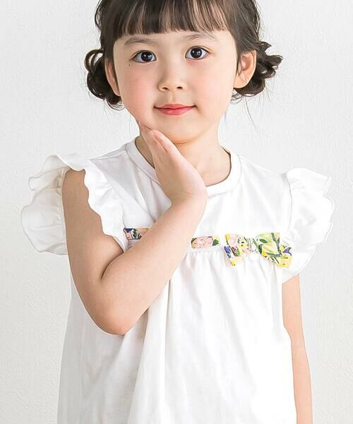 BeBe Petits Pois Vert / ベベ プチ ポワ ヴェール その他トップス | 【店舗限定】フラワーリボンフリルトップス＆ショートパンツセット(95〜150cm) | 詳細4