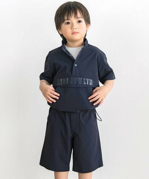 BeBe Petits Pois Vert / ベベ プチ ポワ ヴェール その他トップス | 【店舗限定】タフタアノラックデザイントップス＆ハーフパンツ セット(95〜150cm)（ネイビー）