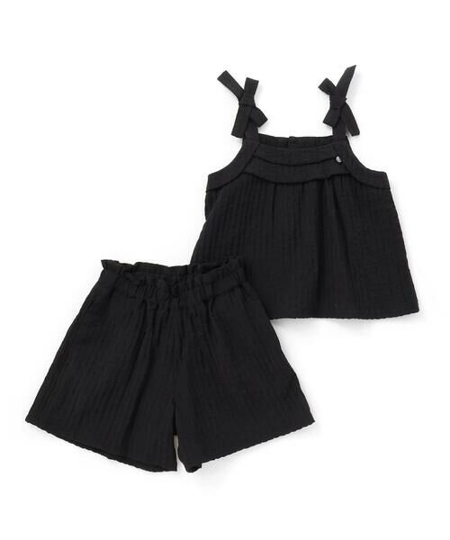 BeBe Petits Pois Vert / ベベ プチ ポワ ヴェール その他トップス | 【店舗限定】サッカーチュニック＋パンツセットアップ(95~150cm)（ブラック）