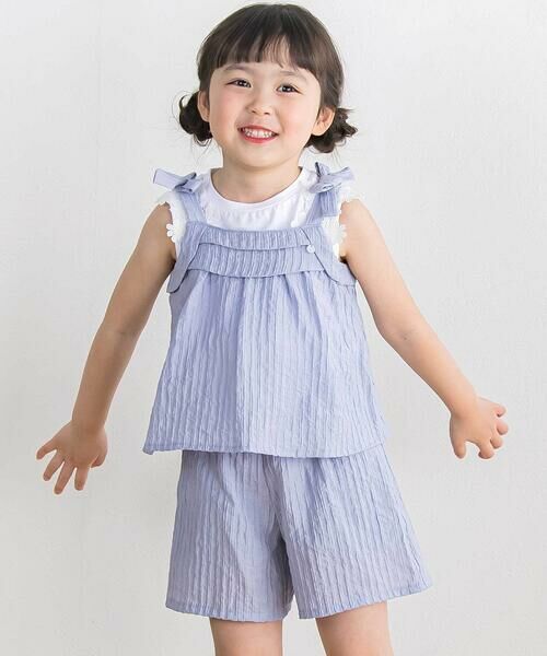 BeBe Petits Pois Vert / ベベ プチ ポワ ヴェール その他トップス | 【店舗限定】サッカーチュニック＋パンツセットアップ(95~150cm)（パープル）