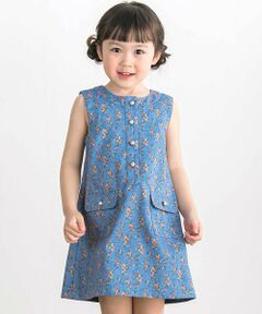 BeBe Petits Pois Vert / ベベ プチ ポワ ヴェール ミニ丈・ひざ丈ワンピース | 【店舗限定】フラワープリント ノースリーブワンピース(95〜150cm)