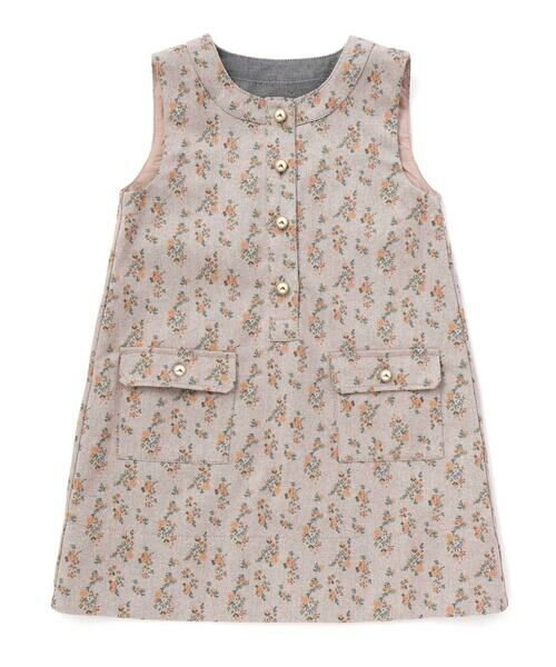 BeBe Petits Pois Vert / ベベ プチ ポワ ヴェール ミニ丈・ひざ丈ワンピース | 【店舗限定】フラワープリント ノースリーブワンピース(95〜150cm) | 詳細1