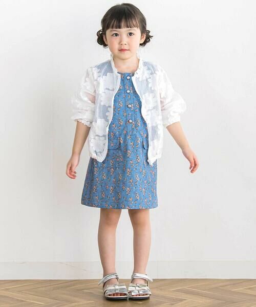 BeBe Petits Pois Vert / ベベ プチ ポワ ヴェール ミニ丈・ひざ丈ワンピース | 【店舗限定】フラワープリント ノースリーブワンピース(95〜150cm) | 詳細5