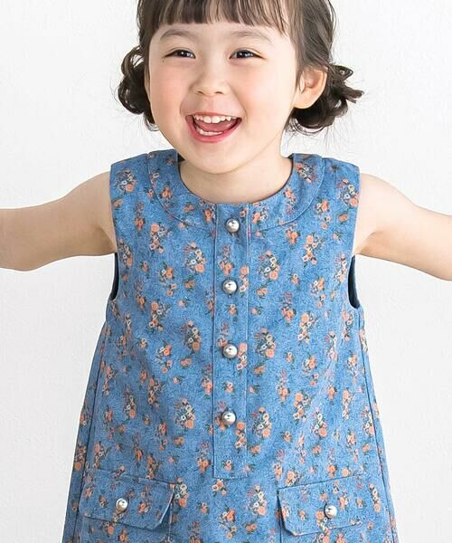 BeBe Petits Pois Vert / ベベ プチ ポワ ヴェール ミニ丈・ひざ丈ワンピース | 【店舗限定】フラワープリント ノースリーブワンピース(95〜150cm) | 詳細6