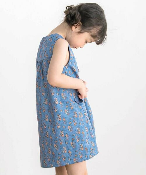 BeBe Petits Pois Vert / ベベ プチ ポワ ヴェール ミニ丈・ひざ丈ワンピース | 【店舗限定】フラワープリント ノースリーブワンピース(95〜150cm) | 詳細7