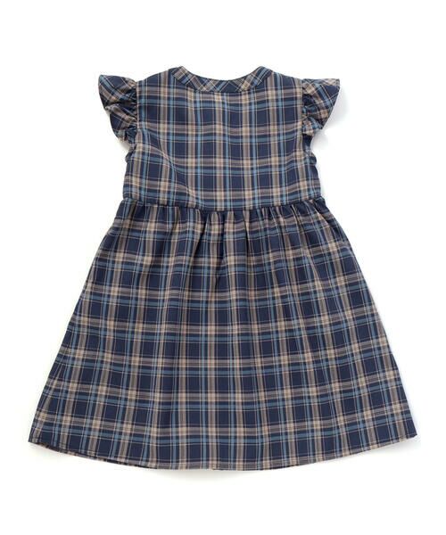 BeBe Petits Pois Vert / ベベ プチ ポワ ヴェール ミニ丈・ひざ丈ワンピース | 【店舗限定】【お揃い】クラシカルチェック柄フリルワンピース(95〜150cm) | 詳細4