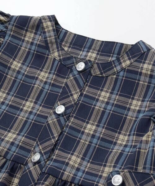 BeBe Petits Pois Vert / ベベ プチ ポワ ヴェール ミニ丈・ひざ丈ワンピース | 【店舗限定】【お揃い】クラシカルチェック柄フリルワンピース(95〜150cm) | 詳細5