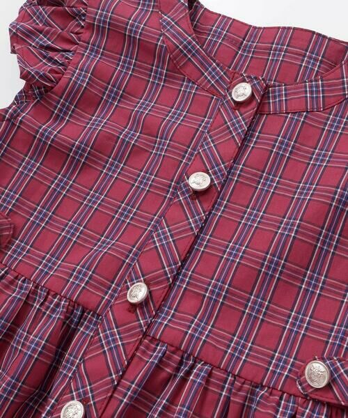 BeBe Petits Pois Vert / ベベ プチ ポワ ヴェール ミニ丈・ひざ丈ワンピース | 【店舗限定】【お揃い】クラシカルチェック柄フリルワンピース(95〜150cm) | 詳細9