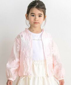 BeBe Petits Pois Vert / ベベ プチ ポワ ヴェール ブルゾン | 【店舗限定】花柄シアーライトブルゾン(95〜160cm)