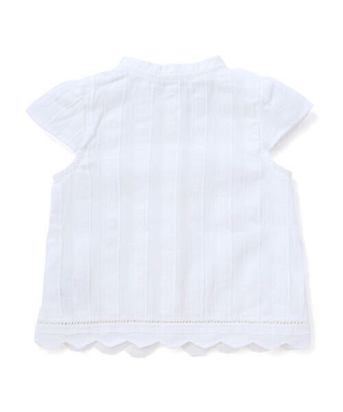 BeBe Petits Pois Vert / ベベ プチ ポワ ヴェール シャツ・ブラウス | 【店舗限定】立体ストライプ裾スカラップブラウス(95〜150cm) | 詳細6