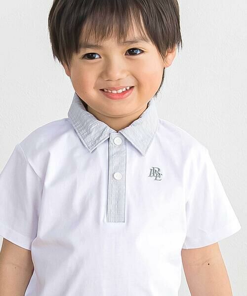 BeBe Petits Pois Vert / ベベ プチ ポワ ヴェール ポロシャツ | 【店舗限定】立体ワンポイントプリント 半袖天竺ポロシャツ(95〜150cm) | 詳細2