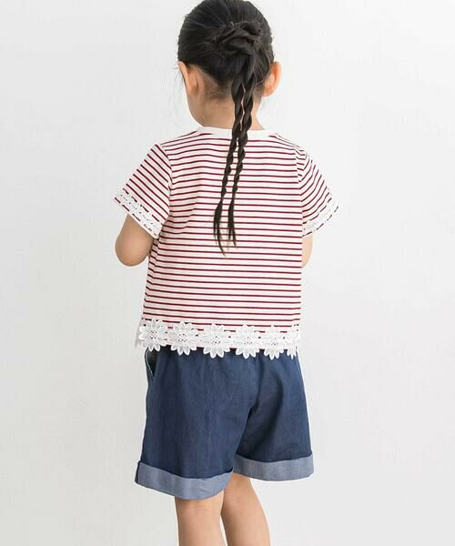 BeBe Petits Pois Vert / ベベ プチ ポワ ヴェール ショート・ハーフ・半端丈パンツ | 【店舗限定】裾折り返しデニムショートパンツ(95~160cm) | 詳細2