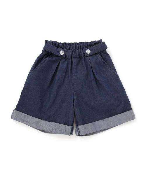 BeBe Petits Pois Vert / ベベ プチ ポワ ヴェール ショート・ハーフ・半端丈パンツ | 【店舗限定】裾折り返しデニムショートパンツ(95~160cm) | 詳細4