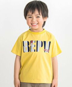 BeBe Petits Pois Vert / ベベ プチ ポワ ヴェール Tシャツ | 【店舗限定】グラフィックチェックロゴ 半袖Tシャツ(100〜150cm)
