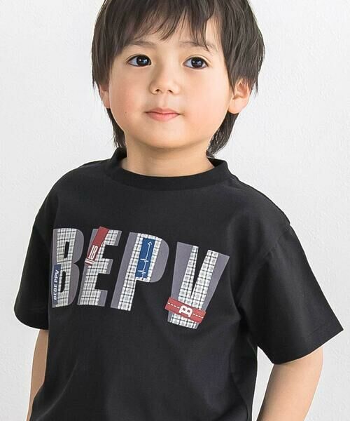 BeBe Petits Pois Vert / ベベ プチ ポワ ヴェール Tシャツ | 【店舗限定】グラフィックチェックロゴ 半袖Tシャツ(100〜150cm) | 詳細2