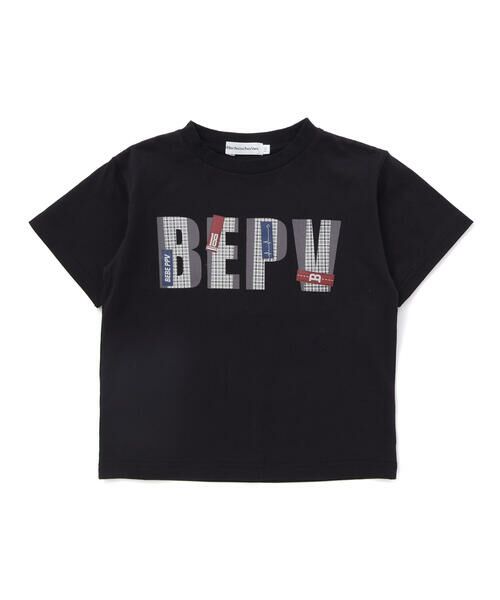 BeBe Petits Pois Vert / ベベ プチ ポワ ヴェール Tシャツ | 【店舗限定】グラフィックチェックロゴ 半袖Tシャツ(100〜150cm) | 詳細4