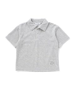 BeBe Petits Pois Vert / ベベ プチ ポワ ヴェール Tシャツ | 【店舗限定】ボーダーデザイン パイルポロシャツ(100〜150cm)