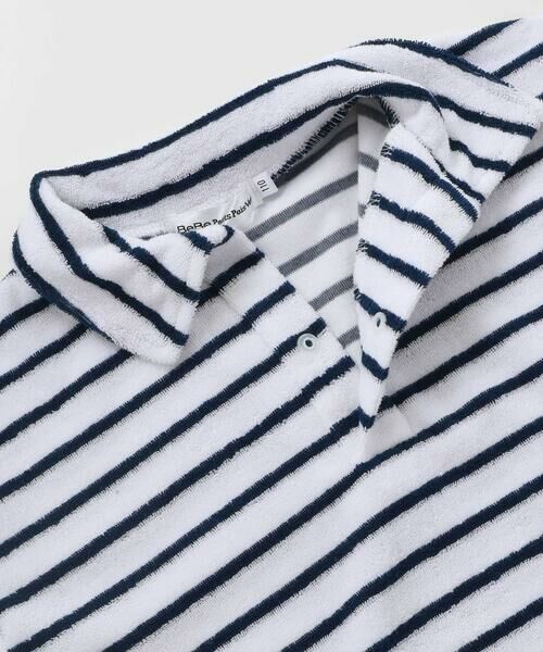 BeBe Petits Pois Vert / ベベ プチ ポワ ヴェール Tシャツ | 【店舗限定】ボーダーデザイン パイルポロシャツ(100〜150cm) | 詳細7