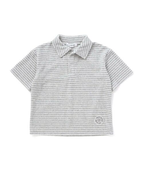 BeBe Petits Pois Vert / ベベ プチ ポワ ヴェール Tシャツ | 【店舗限定】ボーダーデザイン パイルポロシャツ(100〜150cm) | 詳細12